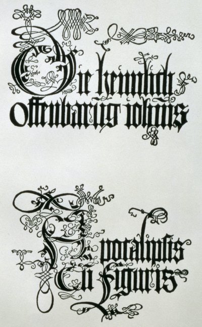 Inscriptions in Gothic Script, the Lower from the Titlepage from 